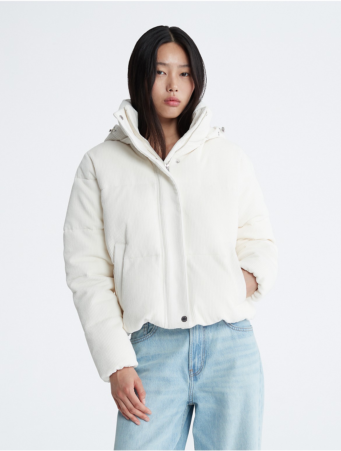 Calvin Klein Women's Short Puffer Jacket - White - XL