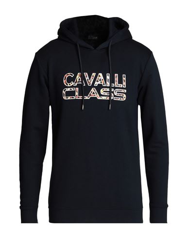 Cavalli Class Man Sweatshirt Navy blue Size 3XL Cotton, Polyester