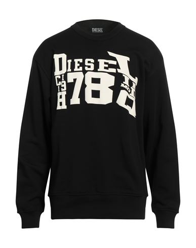 Diesel Man Sweatshirt Black Size 3XL Cotton, Elastane