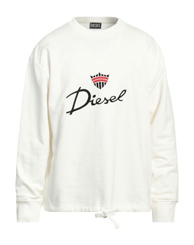 Diesel Man Sweatshirt Off white Size XS Cotton, Elastane