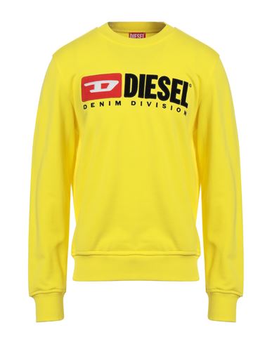 Diesel Man Sweatshirt Yellow Size L Cotton, Elastane