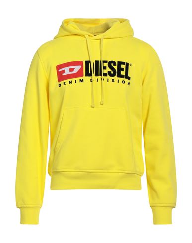Diesel Man Sweatshirt Yellow Size S Cotton, Elastane