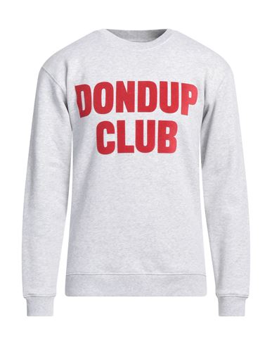 Dondup Man Sweatshirt Light grey Size XL Cotton, Elastane