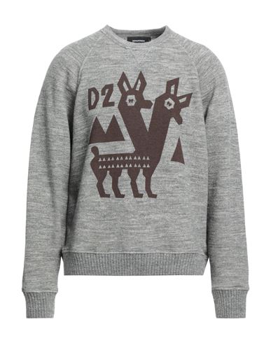 Dsquared2 Man Sweatshirt Grey Size XXL Cotton, Wool, Elastane