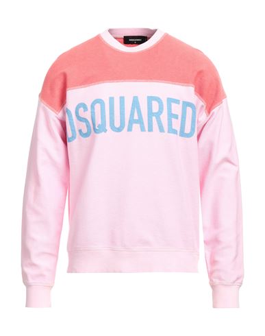 Dsquared2 Man Sweatshirt Light pink Size XL Cotton, Elastane