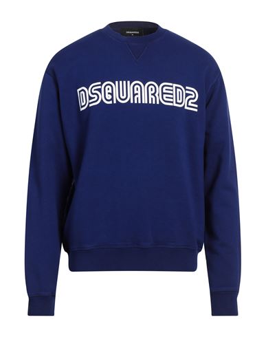 Dsquared2 Man Sweatshirt Navy blue Size XL Cotton, Elastane