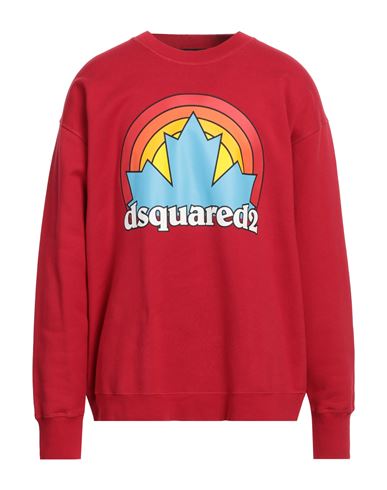 Dsquared2 Man Sweatshirt Red Size XS Cotton, Elastane