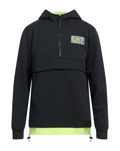 Ea7 Man Sweatshirt Black Size XS Polyacrylic, Cotton
