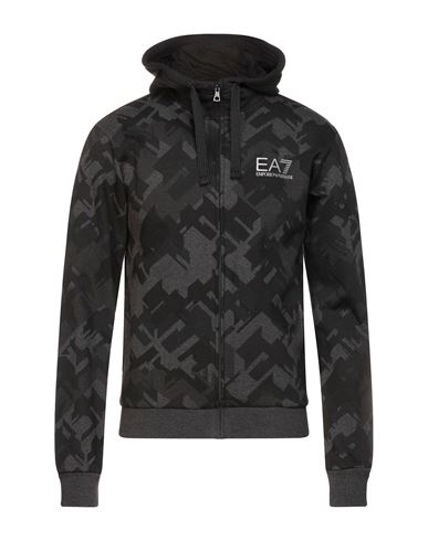 Ea7 Man Sweatshirt Black Size XXS Cotton, Polyester, Elastane