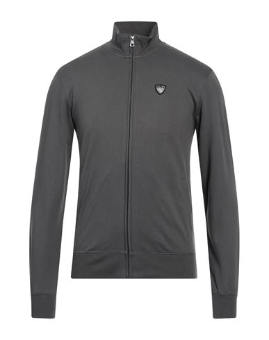 Ea7 Man Sweatshirt Steel grey Size XS Cotton, Elastane