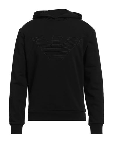 Emporio Armani Man Sweatshirt Black Size XS Cotton, Polyester, Elastane