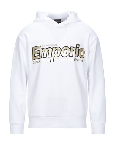Emporio Armani Man Sweatshirt White Size XXL Cotton, Polyester