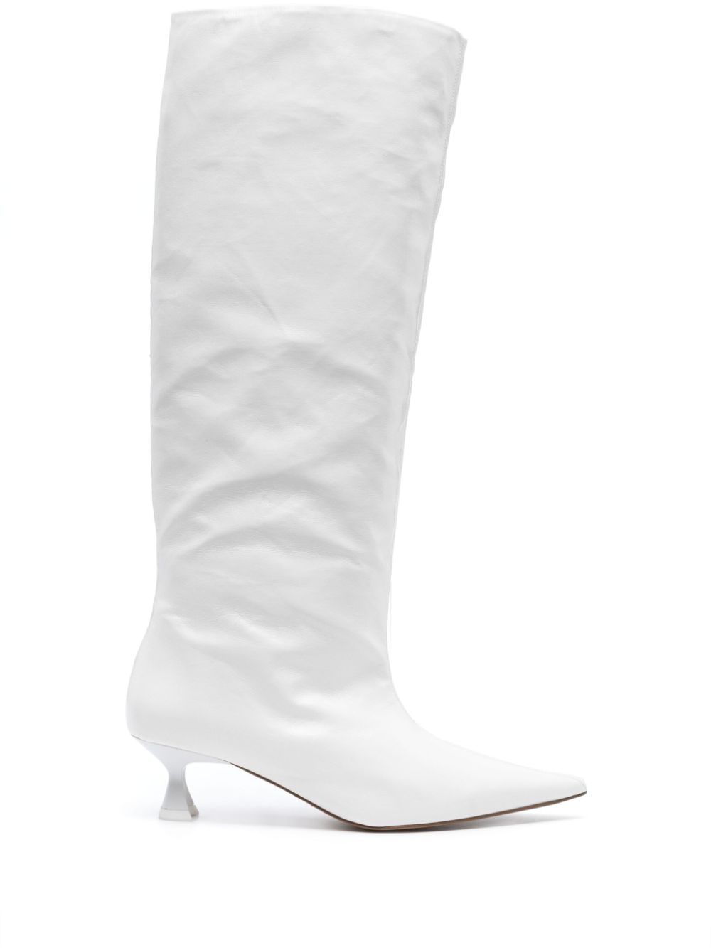 GANNI 50mm knee-high boots - White