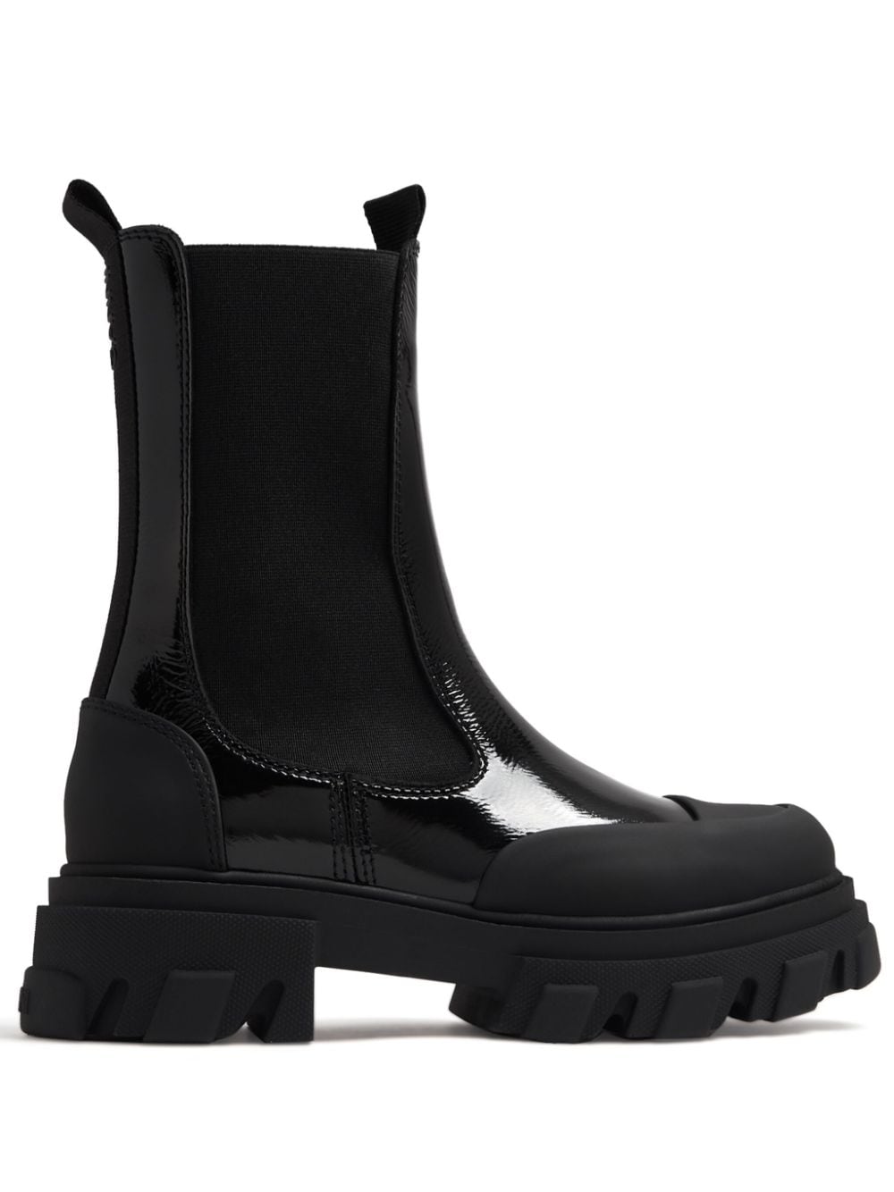 GANNI Cleated panelled Chelsea boots - Black
