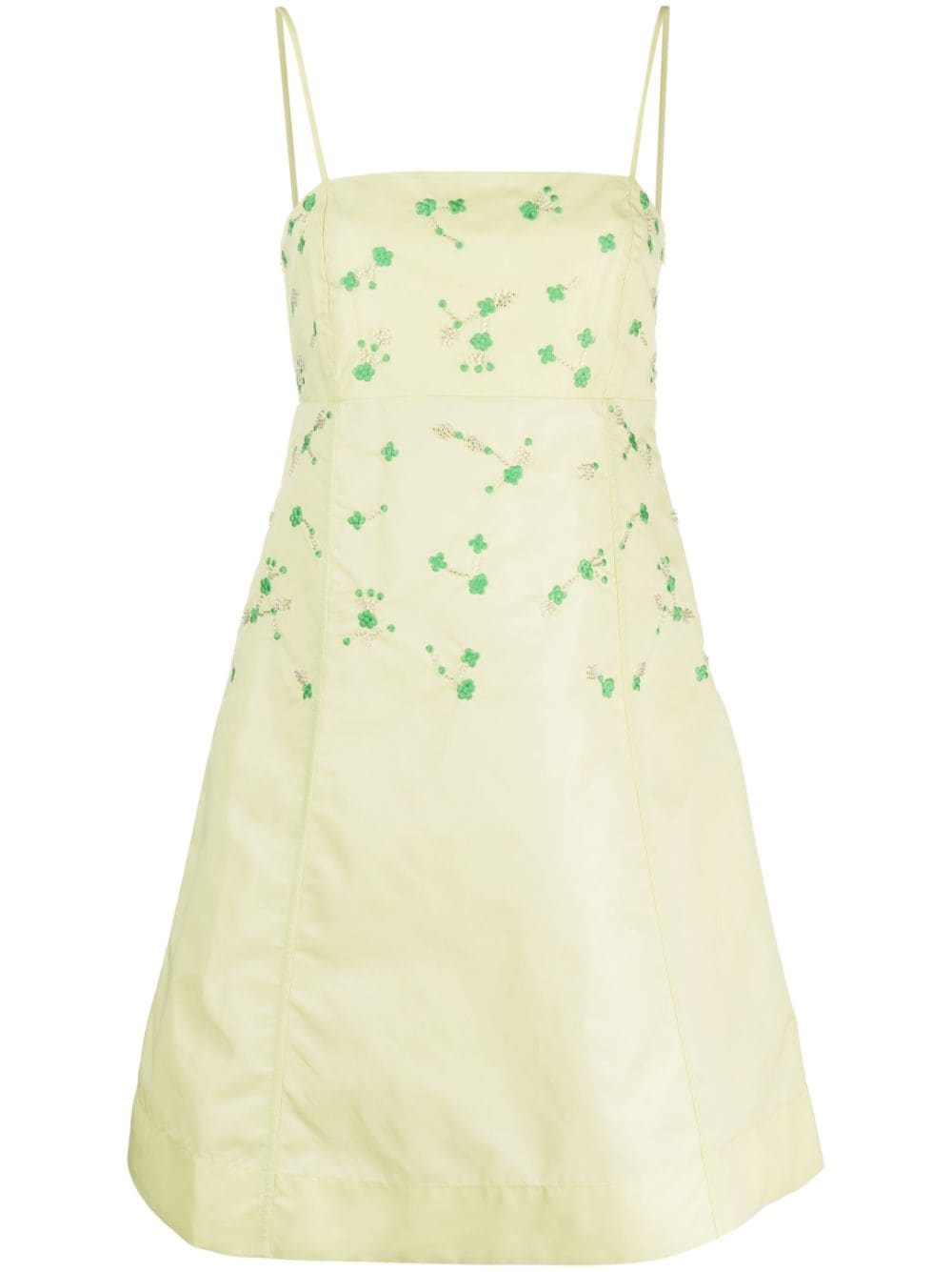 GANNI bead-embellished mini dress - Green