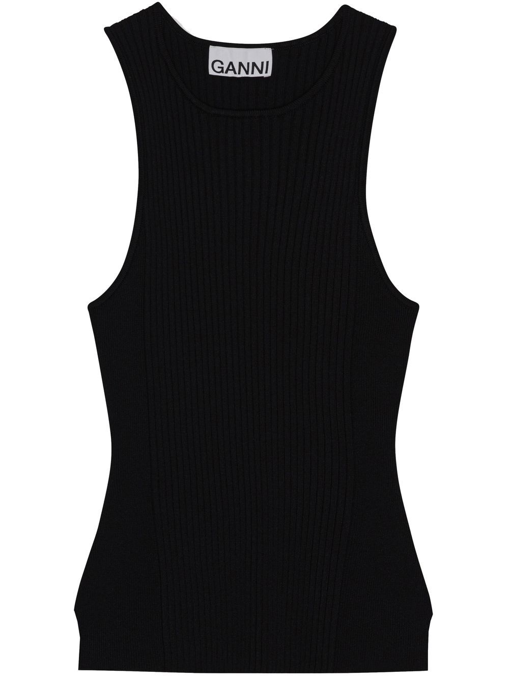 GANNI panelled rib-knit vest top - 099
