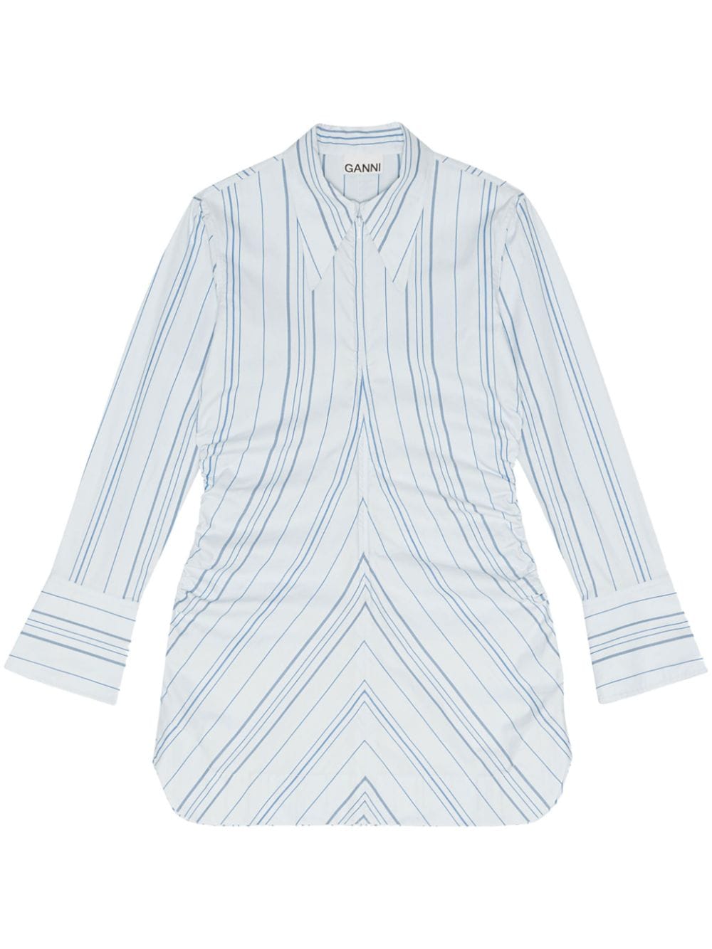 GANNI striped shirt dress - White