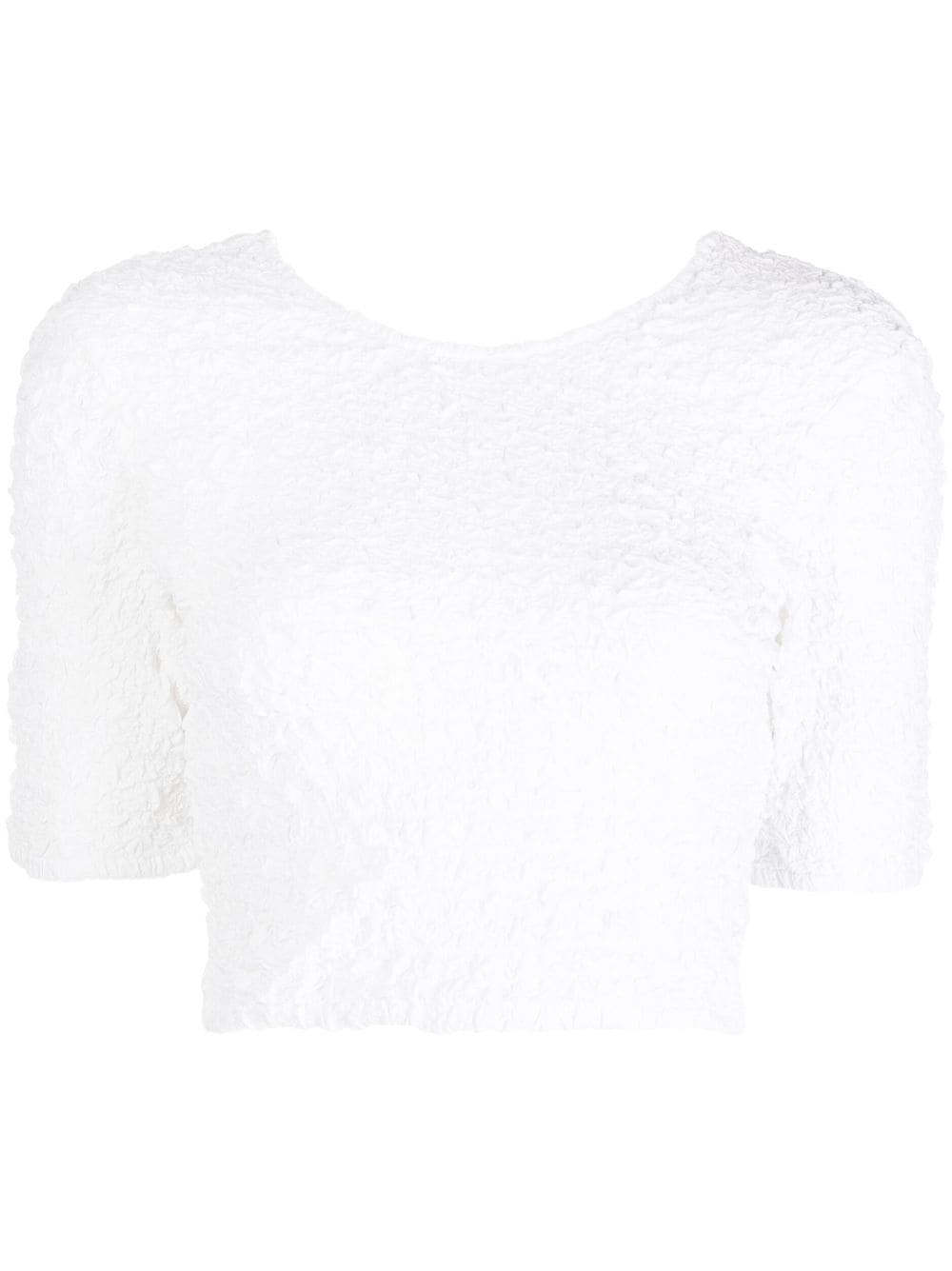 GANNI textured organic cotton crop top - White