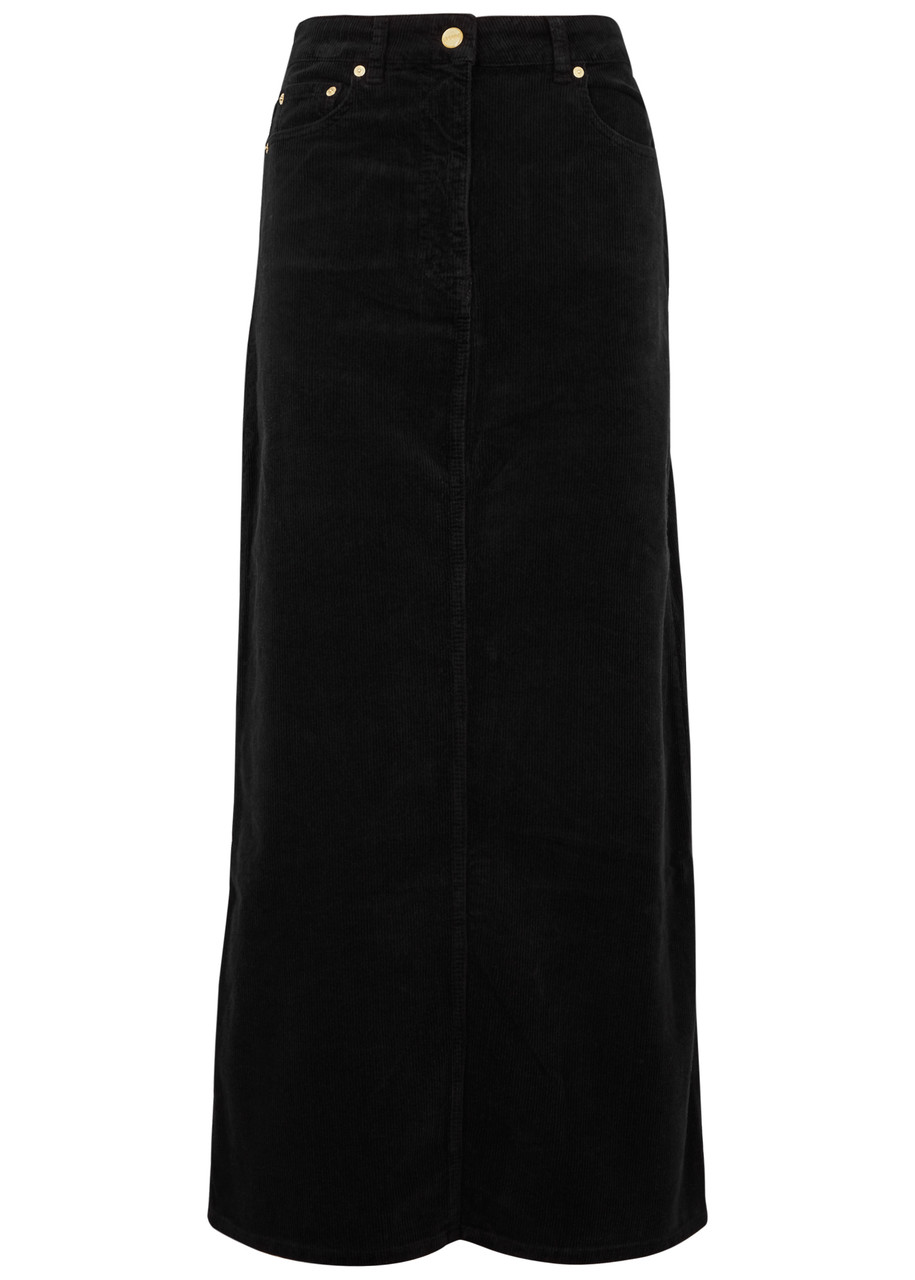 Ganni Corduroy Maxi Skirt - Black - 40 (UK12 / M)
