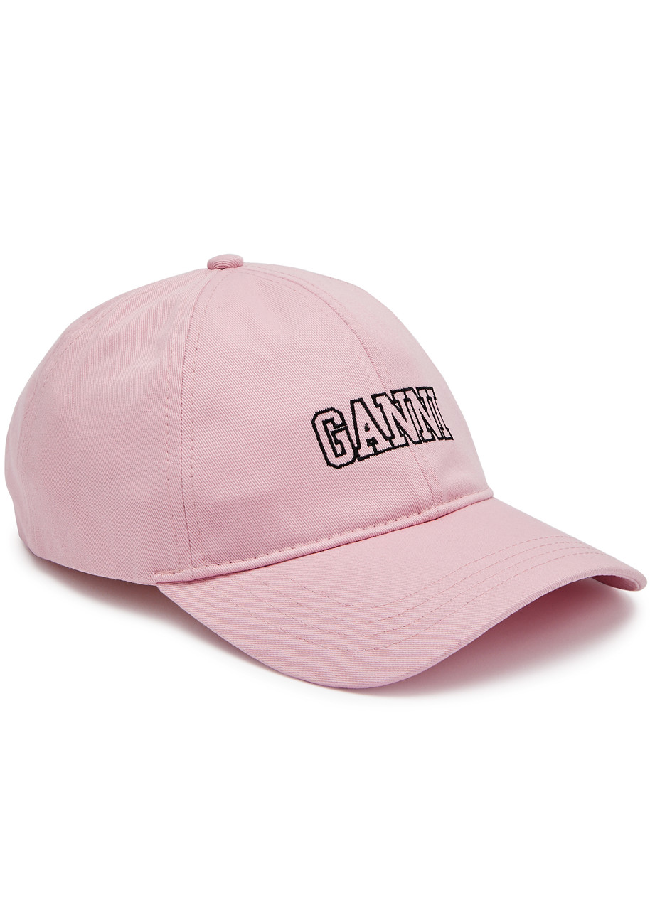 Ganni Logo-embroidered Cotton cap - Lilac