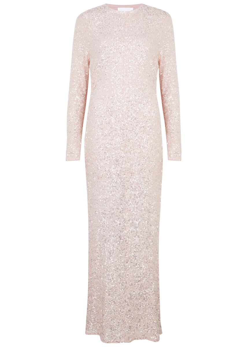 Ganni Sequin Maxi Dress - Light Pink - 34 (UK6 / XS)