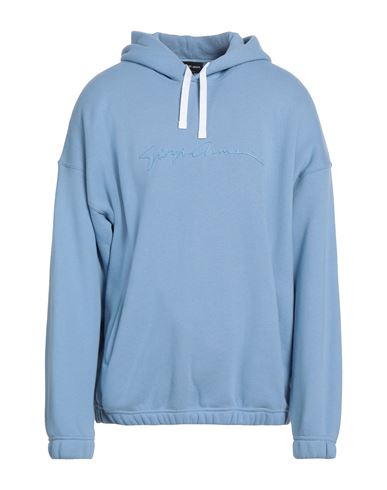 Giorgio Armani Man Sweatshirt Light blue Size 40 Cotton