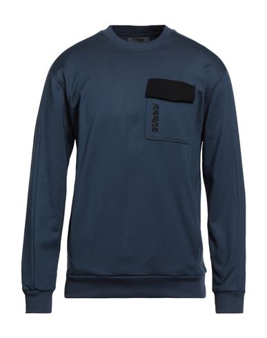 Guess Man Sweatshirt Midnight blue Size M Nylon, Cotton