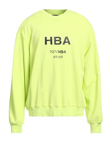 Hba Hood By Air Man Sweatshirt Light green Size L Cotton, Elastane