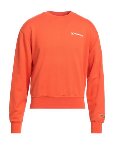 Heron Preston Man Sweatshirt Orange Size S Cotton, Elastane, Polyester, Polyamide