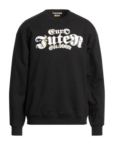 Iuter Man Sweatshirt Black Size XXL Cotton