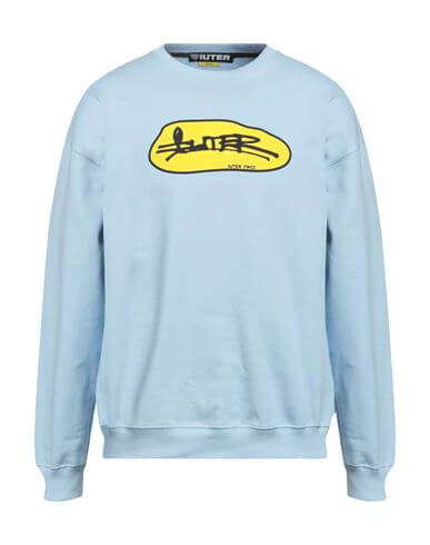 Iuter Man Sweatshirt Sky blue Size XXL Cotton