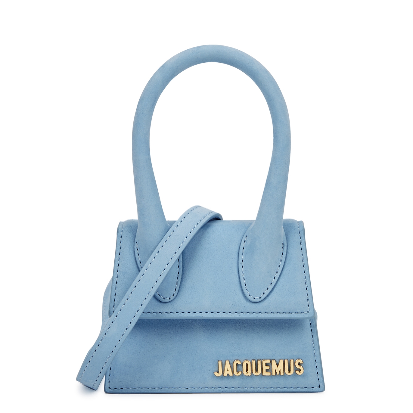 Jacquemus Le Chiquito Blue Suede top Handle bag