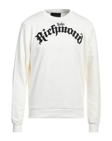 John Richmond Man Sweatshirt Cream Size S Cotton, Polyester