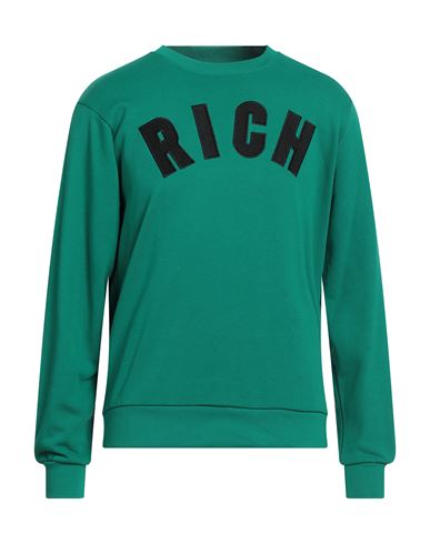 John Richmond Man Sweatshirt Green Size L Cotton, Polyester