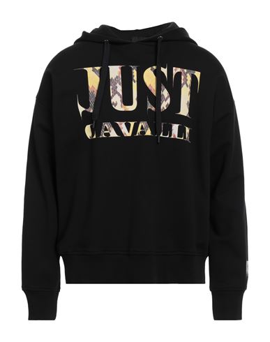 Just Cavalli Man Sweatshirt Black Size XL Cotton, Elastane