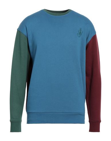 Jw Anderson Man Sweatshirt Azure Size M Cotton, Elastane