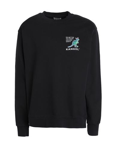 Kangol Man Sweatshirt Black Size L Organic cotton
