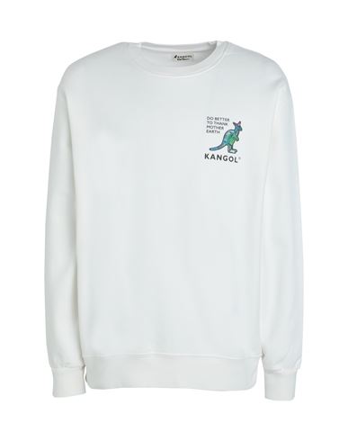 Kangol Man Sweatshirt Off white Size XL Organic cotton