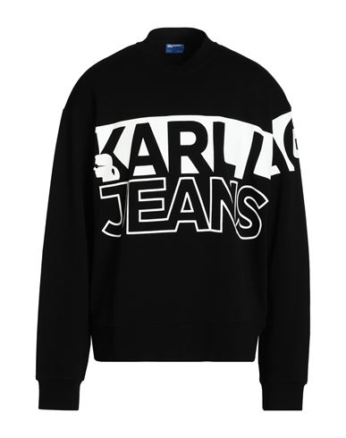 Karl Lagerfeld Jeans Klj Relaxed Big Logo Sweat Man Sweatshirt Black Size L Organic cotton