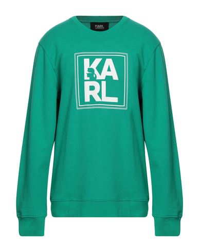Karl Lagerfeld Man Sweatshirt Light green Size XL Organic cotton, Cotton