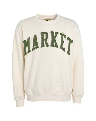 Market Market Vintage Wash Crewneck Man Sweatshirt Ivory Size L Cotton