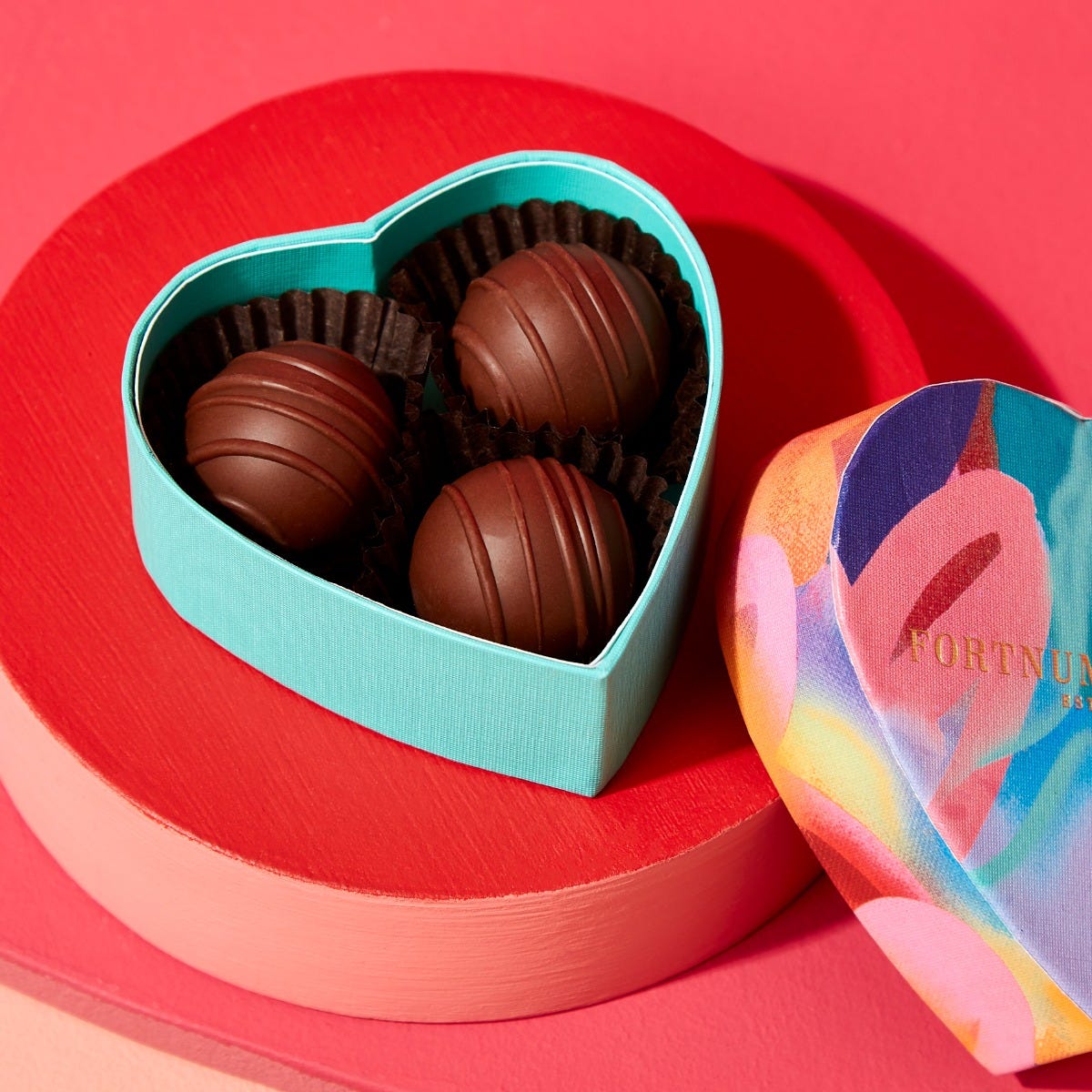 Miniature Heart Chocolate Caramel Box, 40g, Fortnum & Mason