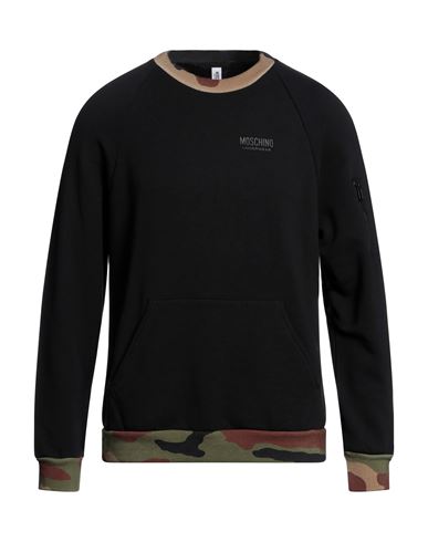 Moschino Man Sweatshirt Black Size M Cotton, Elastane