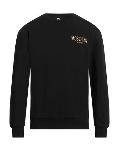 Moschino Man Sweatshirt Black Size XS Cotton, Elastane