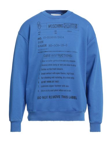 Moschino Man Sweatshirt Bright blue Size 34 Cotton