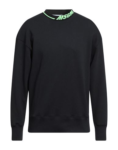 Msgm Man Sweatshirt Black Size XS Cotton