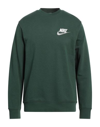 Nike Man Sweatshirt Dark green Size XL Cotton, Polyester