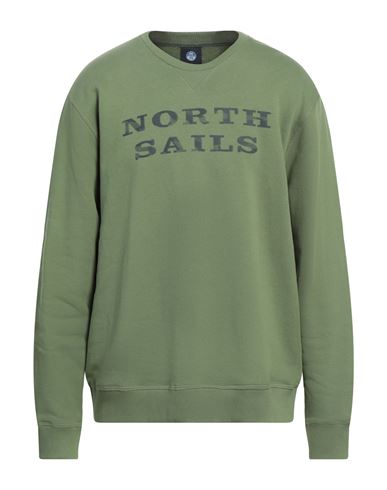 North Sails Man Sweatshirt Sage green Size L Cotton