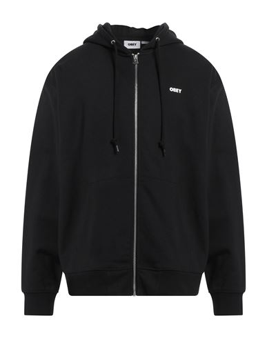 Obey Man Sweatshirt Black Size XS Cotton, Polyester