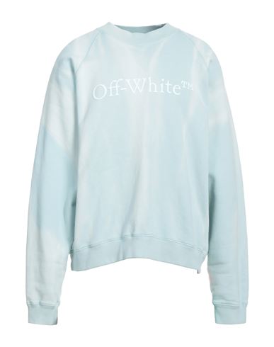 Off-white Man Sweatshirt Sky blue Size M Cotton, Elastane